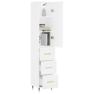 vidaXL Highboard White 34.5x34x180 cm Engineered Wood