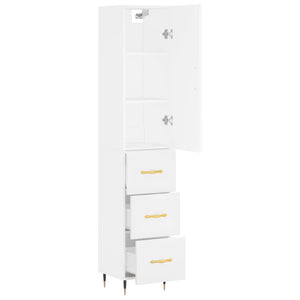 vidaXL Highboard White 34.5x34x180 cm Engineered Wood