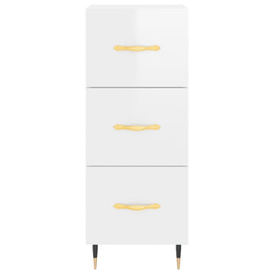 vidaXL Highboard High Gloss White 34.5x34x180 cm Engineered Wood