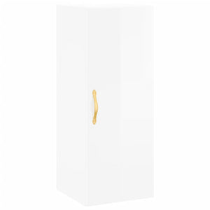 vidaXL Highboard High Gloss White 34.5x34x180 cm Engineered Wood