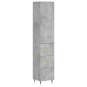 vidaXL Highboard Concrete Grey 34.5x34x180 cm Engineered Wood