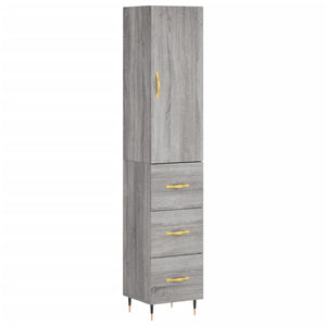 vidaXL Highboard Grey Sonoma 34.5x34x180 cm Engineered Wood