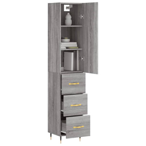 vidaXL Highboard Grey Sonoma 34.5x34x180 cm Engineered Wood