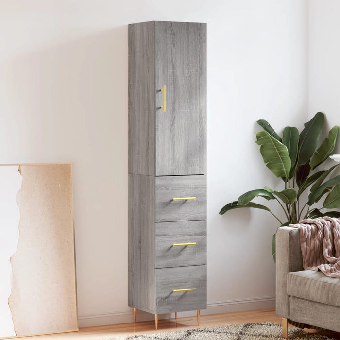 vidaXL Highboard Grey Sonoma 34.5x34x180 cm Engineered Wood