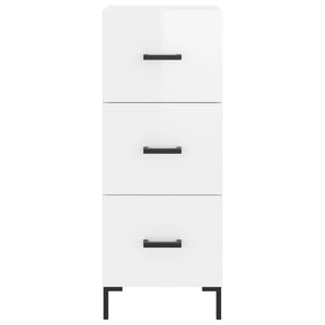 vidaXL Highboard High Gloss White 34.5x34x180 cm Engineered Wood