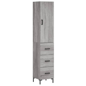 vidaXL Highboard Grey Sonoma 34.5x34x180 cm Engineered Wood