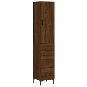 vidaXL Highboard Brown Oak 34.5x34x180 cm Engineered Wood