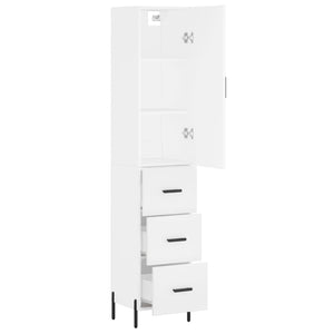 vidaXL Highboard White 34.5x34x180 cm Engineered Wood