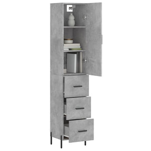 vidaXL Highboard Concrete Grey 34.5x34x180 cm Engineered Wood