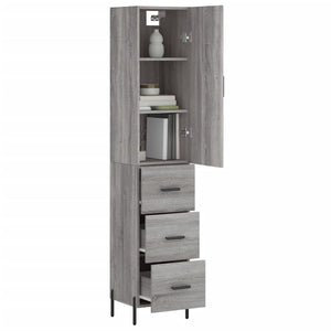 vidaXL Highboard Grey Sonoma 34.5x34x180 cm Engineered Wood