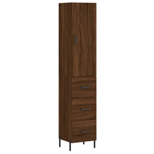 vidaXL Highboard Brown Oak 34.5x34x180 cm Engineered Wood