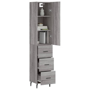 vidaXL Highboard Grey Sonoma 34.5x34x180 cm Engineered Wood