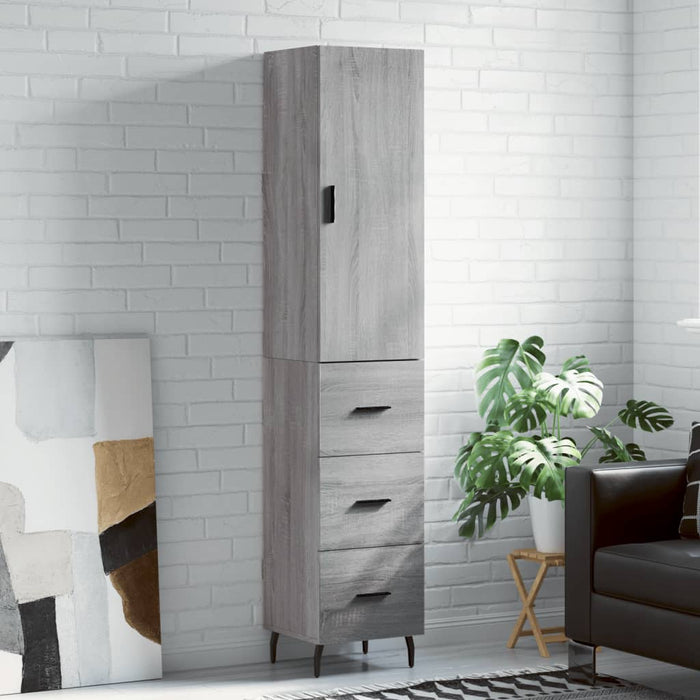 vidaXL Highboard Grey Sonoma 34.5x34x180 cm Engineered Wood