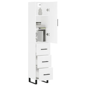 vidaXL Highboard White 34.5x34x180 cm Engineered Wood