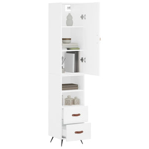 vidaXL Highboard White 34.5x34x180 cm Engineered Wood