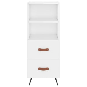 vidaXL Highboard High Gloss White 34.5x34x180 cm Engineered Wood