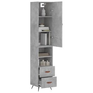 vidaXL Highboard Concrete Grey 34.5x34x180 cm Engineered Wood