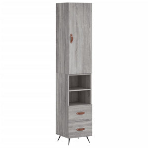 vidaXL Highboard Grey Sonoma 34.5x34x180 cm Engineered Wood