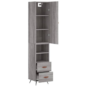 vidaXL Highboard Grey Sonoma 34.5x34x180 cm Engineered Wood