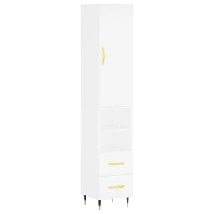 vidaXL Highboard White 34.5x34x180 cm Engineered Wood