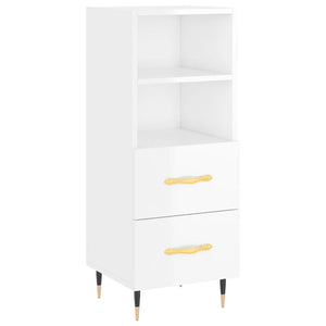 vidaXL Highboard High Gloss White 34.5x34x180 cm Engineered Wood