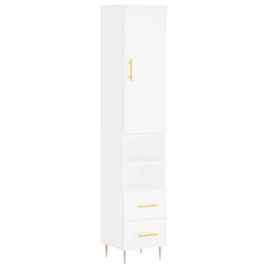 vidaXL Highboard White 34.5x34x180 cm Engineered Wood