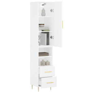 vidaXL Highboard White 34.5x34x180 cm Engineered Wood