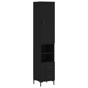 vidaXL Highboard Black 34.5x34x180 cm Engineered Wood