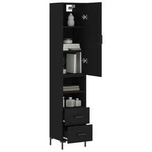 vidaXL Highboard Black 34.5x34x180 cm Engineered Wood