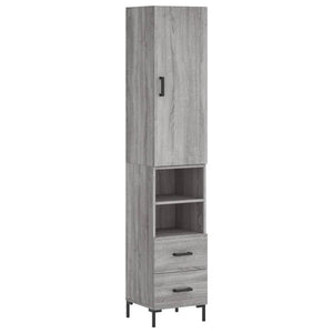 vidaXL Highboard Grey Sonoma 34.5x34x180 cm Engineered Wood