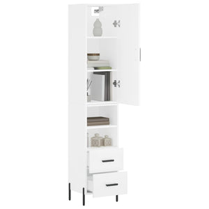 vidaXL Highboard White 34.5x34x180 cm Engineered Wood