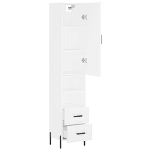 vidaXL Highboard White 34.5x34x180 cm Engineered Wood