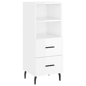 vidaXL Highboard High Gloss White 34.5x34x180 cm Engineered Wood