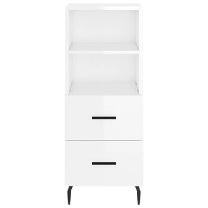 vidaXL Highboard High Gloss White 34.5x34x180 cm Engineered Wood