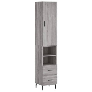 vidaXL Highboard Grey Sonoma 34.5x34x180 cm Engineered Wood