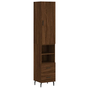 vidaXL Highboard Brown Oak 34.5x34x180 cm Engineered Wood