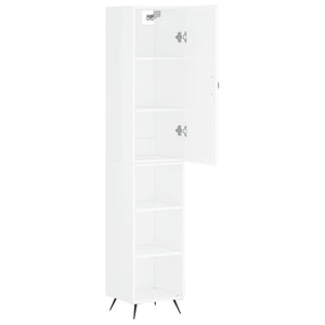 vidaXL Highboard High Gloss White 34.5x34x180 cm Engineered Wood