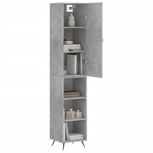 vidaXL Highboard Concrete Grey 34.5x34x180 cm Engineered Wood