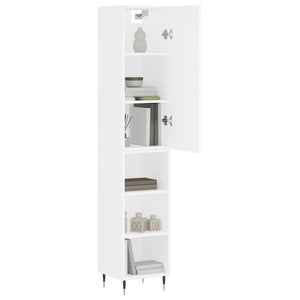 vidaXL Highboard White 34.5x34x180 cm Engineered Wood