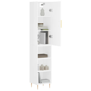 vidaXL Highboard White 34.5x34x180 cm Engineered Wood