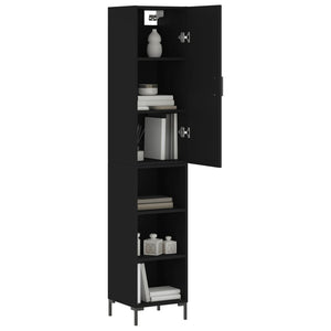 vidaXL Highboard Black 34.5x34x180 cm Engineered Wood