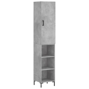 vidaXL Highboard Concrete Grey 34.5x34x180 cm Engineered Wood