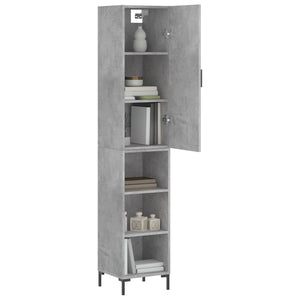 vidaXL Highboard Concrete Grey 34.5x34x180 cm Engineered Wood