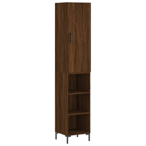 vidaXL Highboard Brown Oak 34.5x34x180 cm Engineered Wood