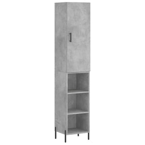 vidaXL Highboard Concrete Grey 34.5x34x180 cm Engineered Wood