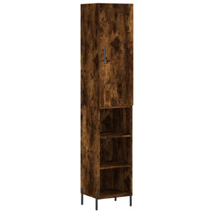 vidaXL Highboard Smoked Oak 34.5x34x180 cm Engineered Wood