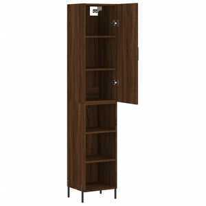 vidaXL Highboard Brown Oak 34.5x34x180 cm Engineered Wood