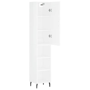 vidaXL Highboard High Gloss White 34.5x34x180 cm Engineered Wood