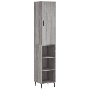 vidaXL Highboard Grey Sonoma 34.5x34x180 cm Engineered Wood