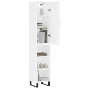 vidaXL Highboard White 34.5x34x180 cm Engineered Wood